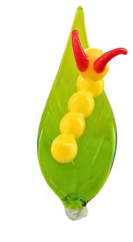 Orchideenstab, Blatt mit Raupe -gelb- (normale Ausf.)